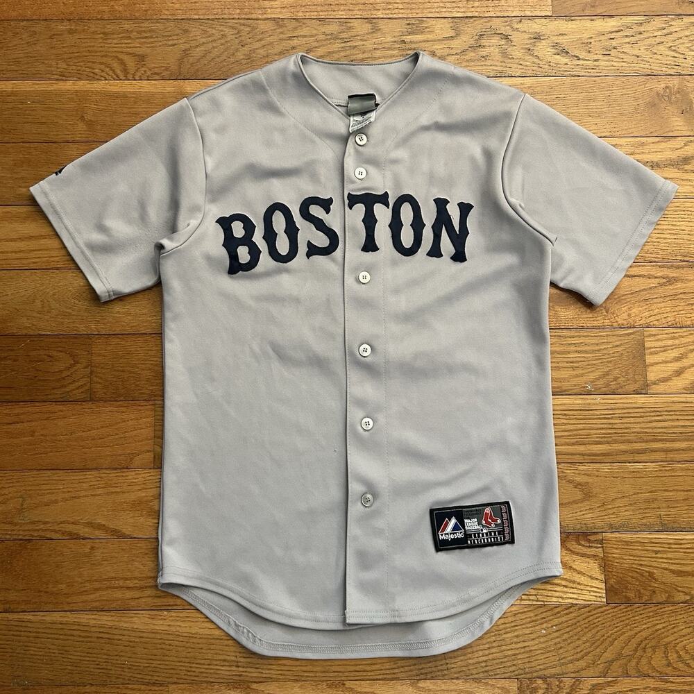 Vintage Majestic Boston Red Sox Dustin Pedroia MLB Badeball Jersey Small